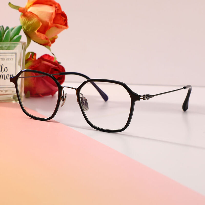 Elsie Geometric Black Glasses
