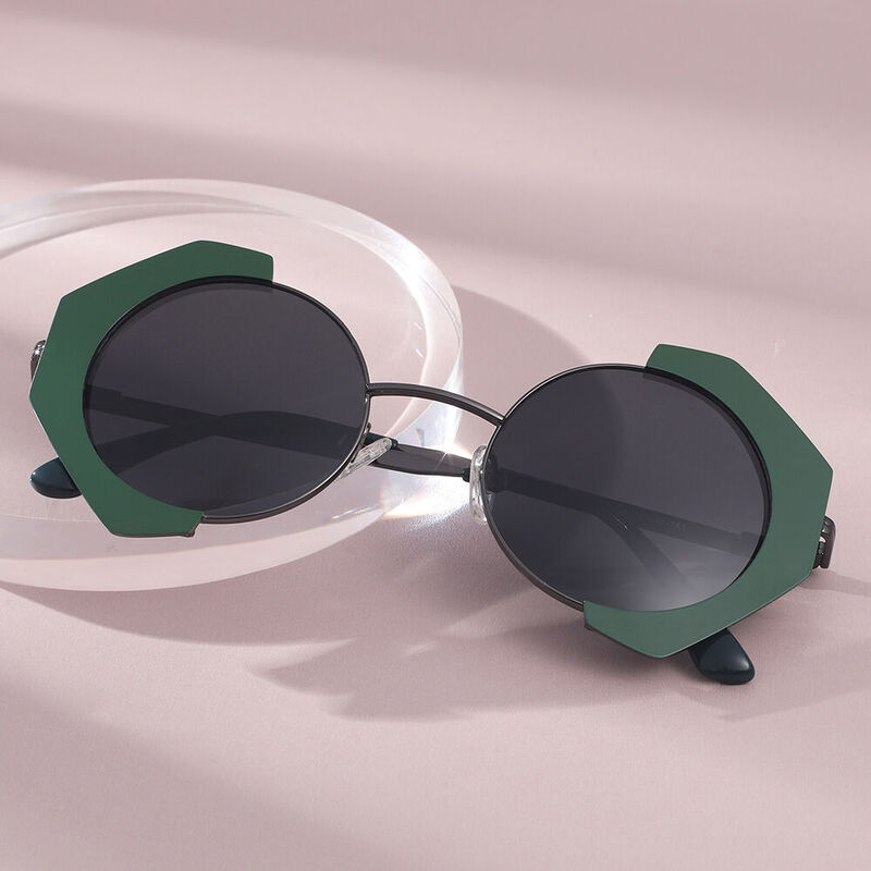 Combo Round Green Sunglasses