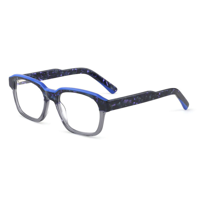 Helena Rectangle Blue Glasses