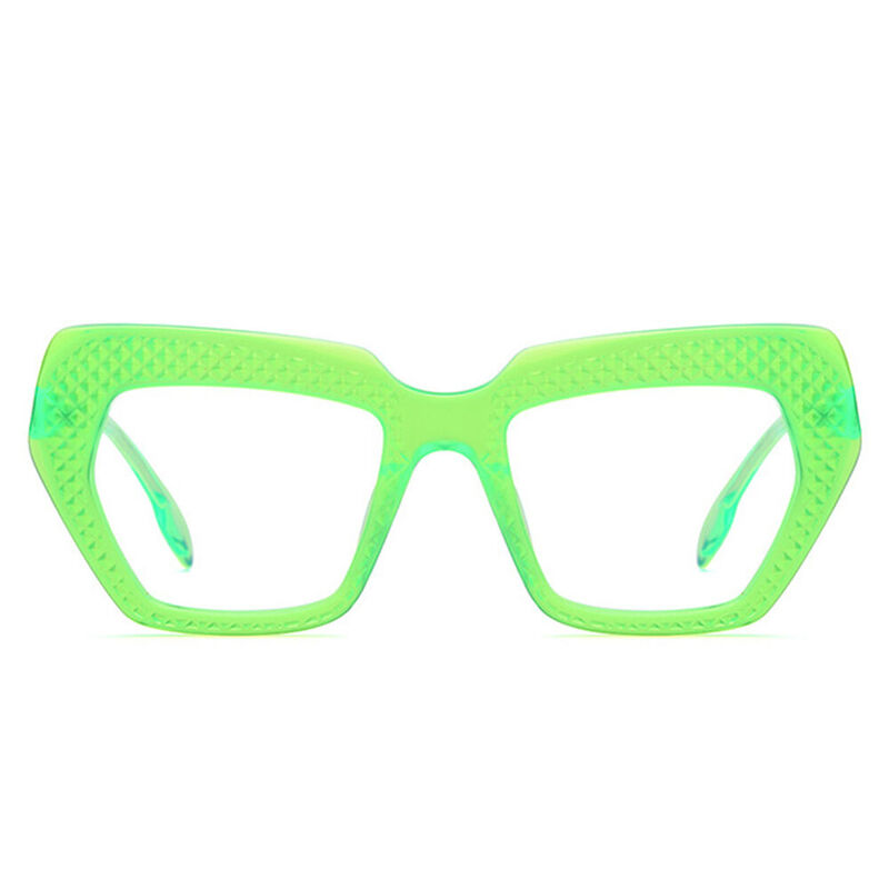 Jessica Cat Eye Green Glasses