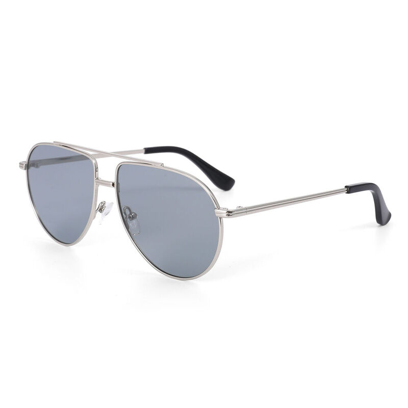 Vargas Aviator Silver Gray Sunglasses