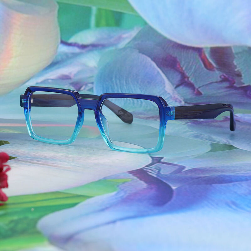 Pradip Square Blue Glasses