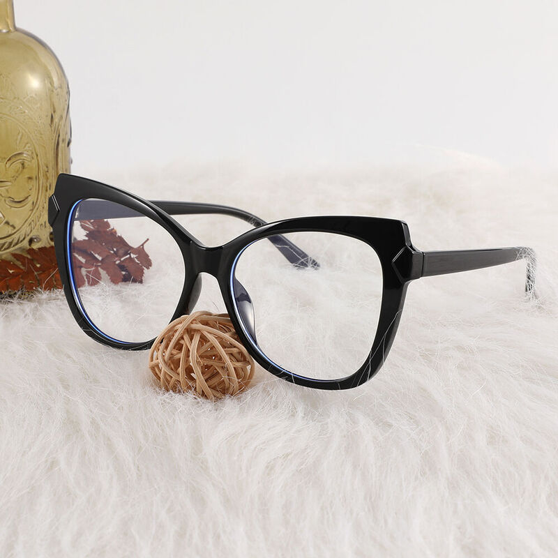 Isabella Cat Eye Black Glasses