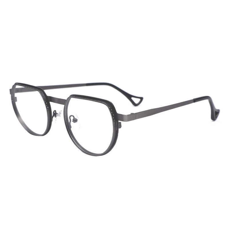 Albec Oval Gunmetal Glasses