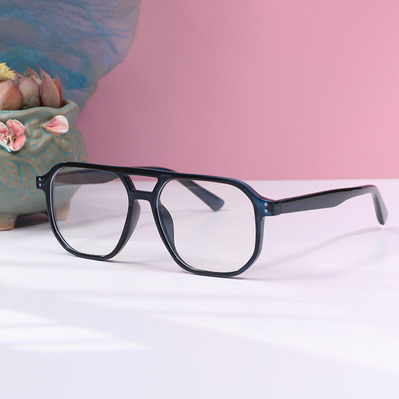 Truda Aviator Black Blue Glasses