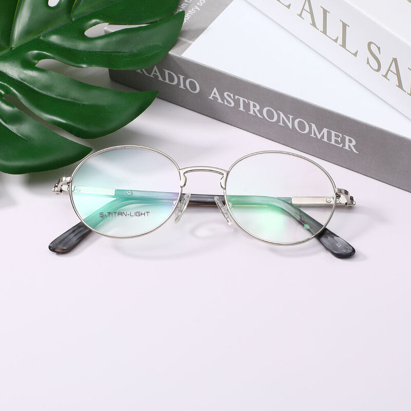 Gloriy Oval Silver Glasses