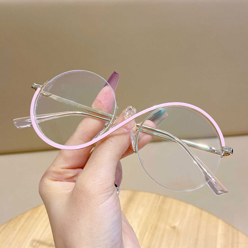 Hilary Round Pink Glasses