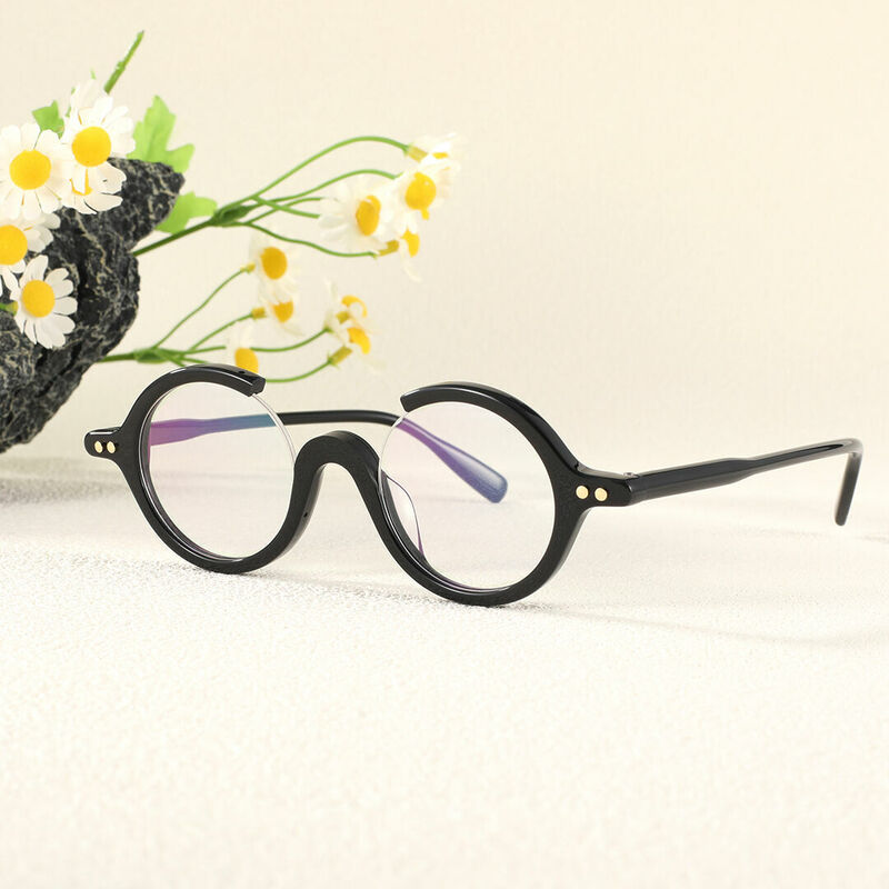 Amelia Round Black Glasses