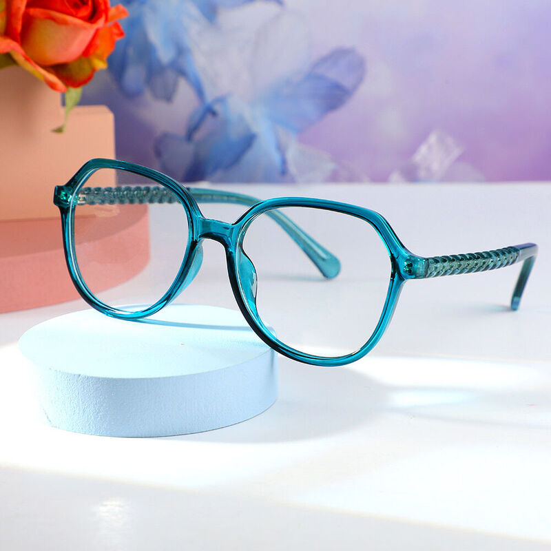 Hulda Geometrische Klare Grüne Brille