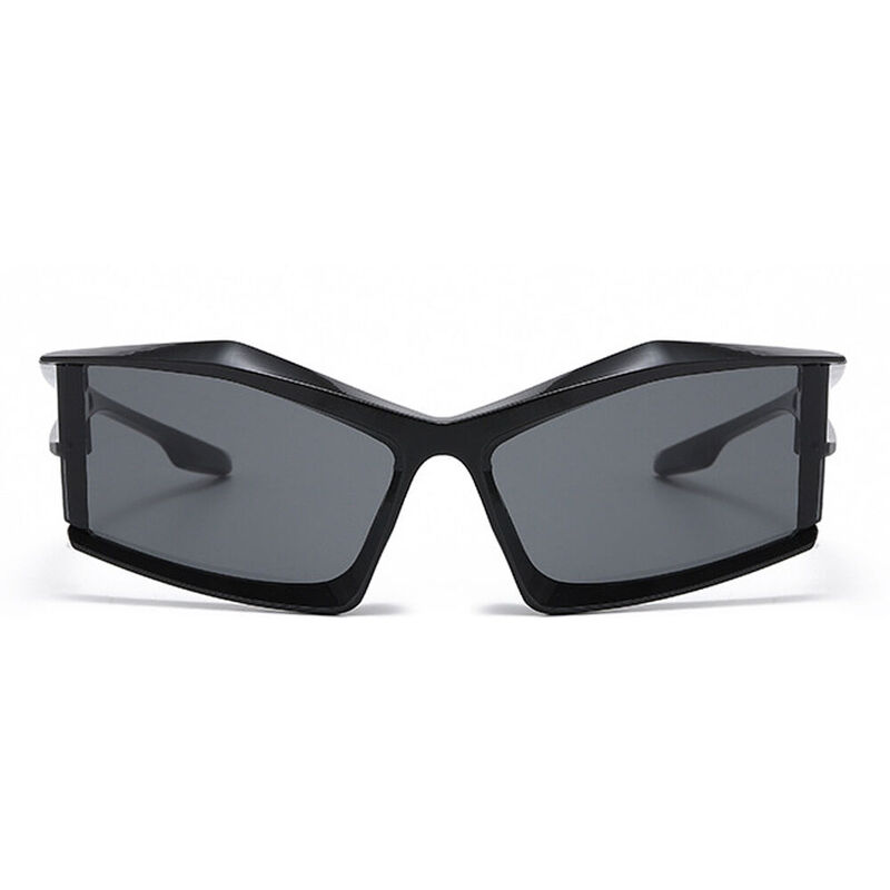 Ceil Geometric Black Sunglasses