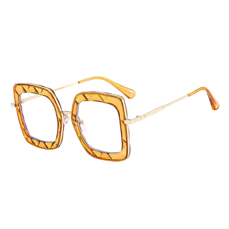 Yetto Geometric Orange Glasses