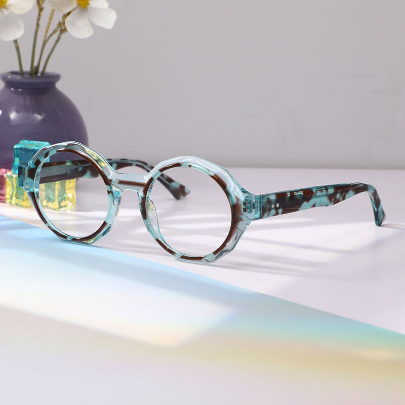 Mure Round Blue Glasses