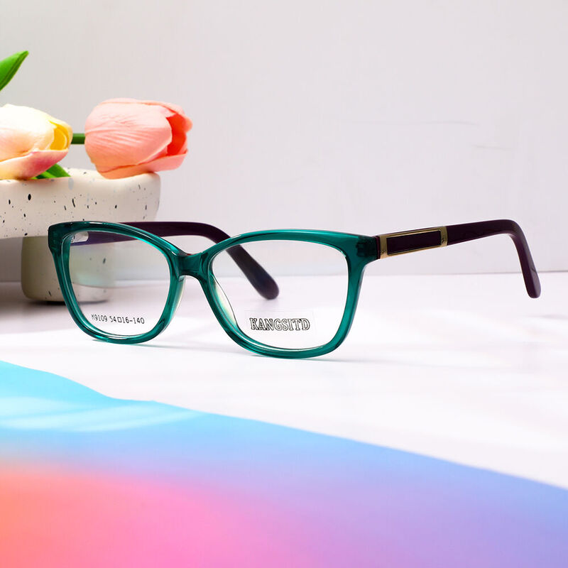 Wand Square Green Glasses