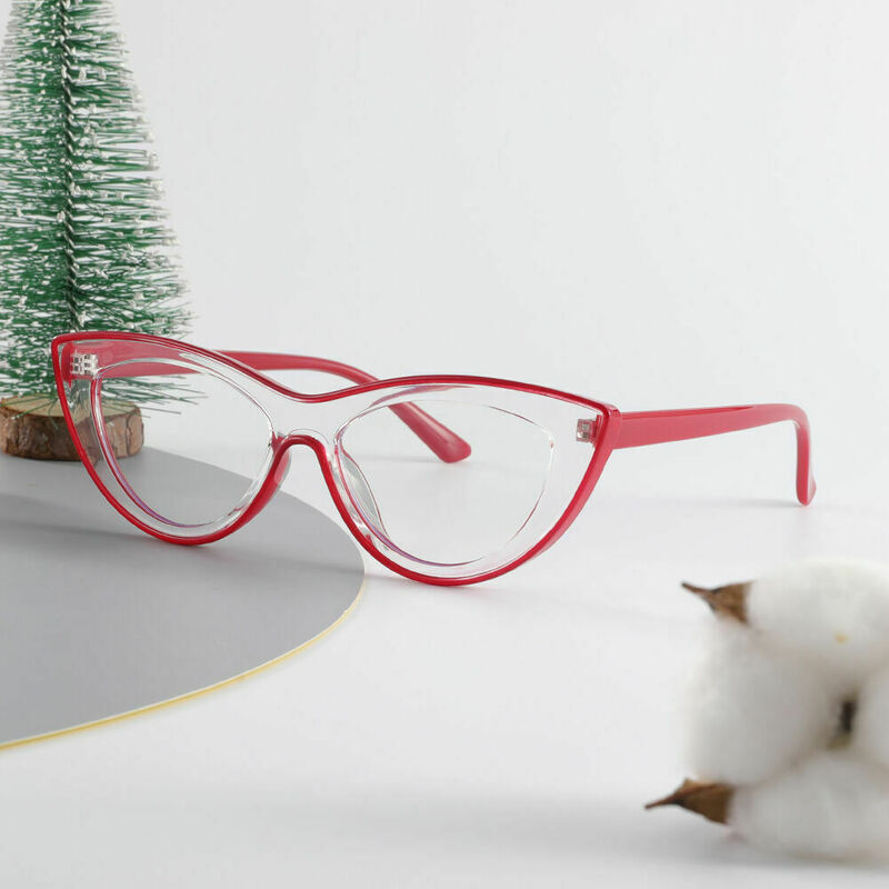 Trista Cat Eye Red Glasses