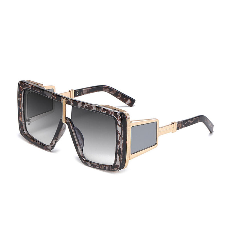 Ethel Square Leopard Sunglasses