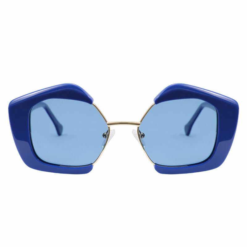 Cicely Geometric Blue Sunglasses