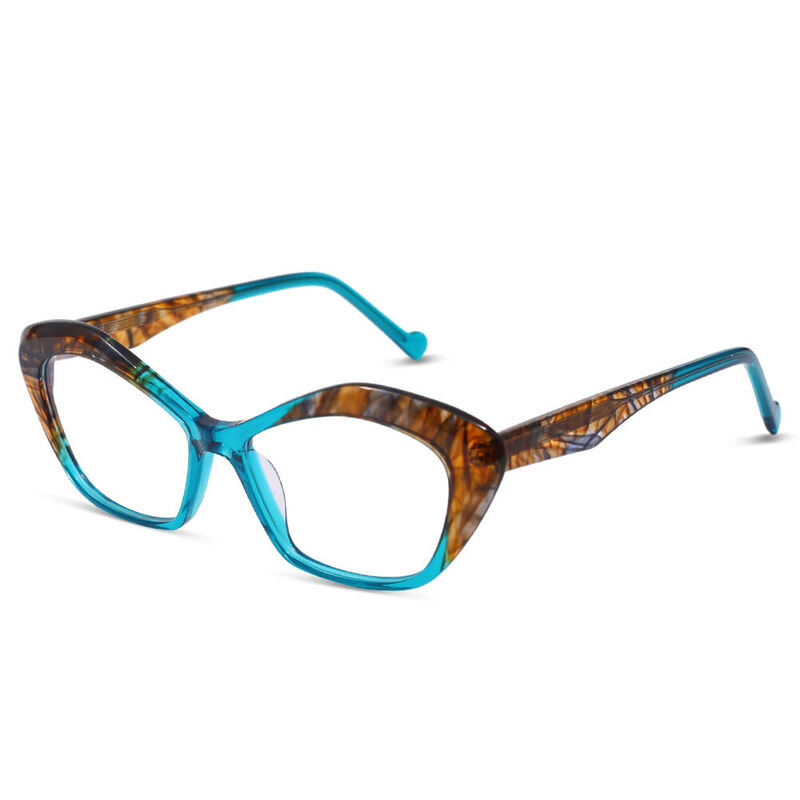 Arison Cat Eye Brown Green Glasses