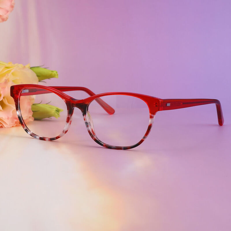 Moll Oval Red Glasses