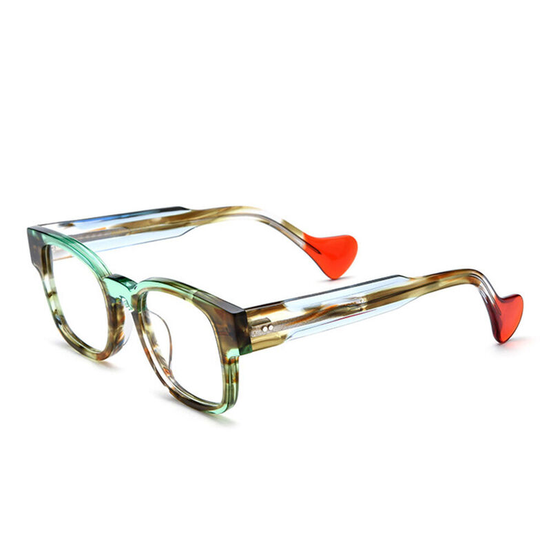 Annar Square Green Glasses