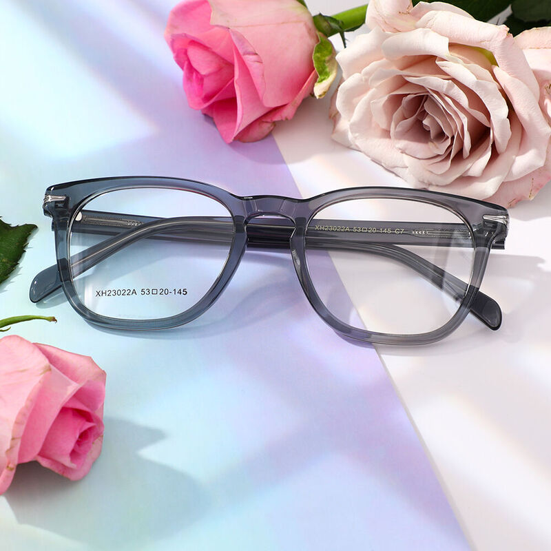 Dorothe Square Grey Glasses