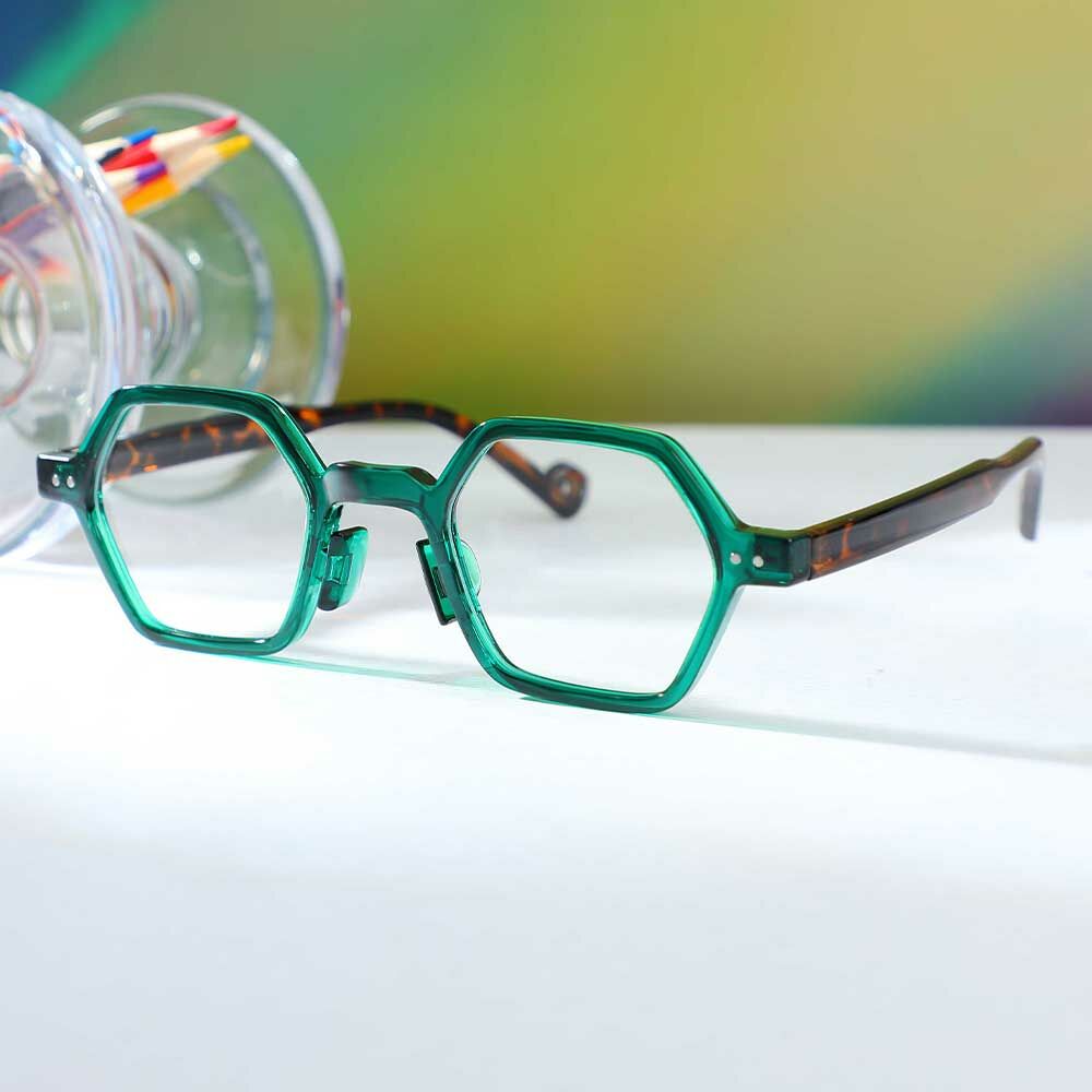 Lunettes de Vue Burgess Géométrique Vert