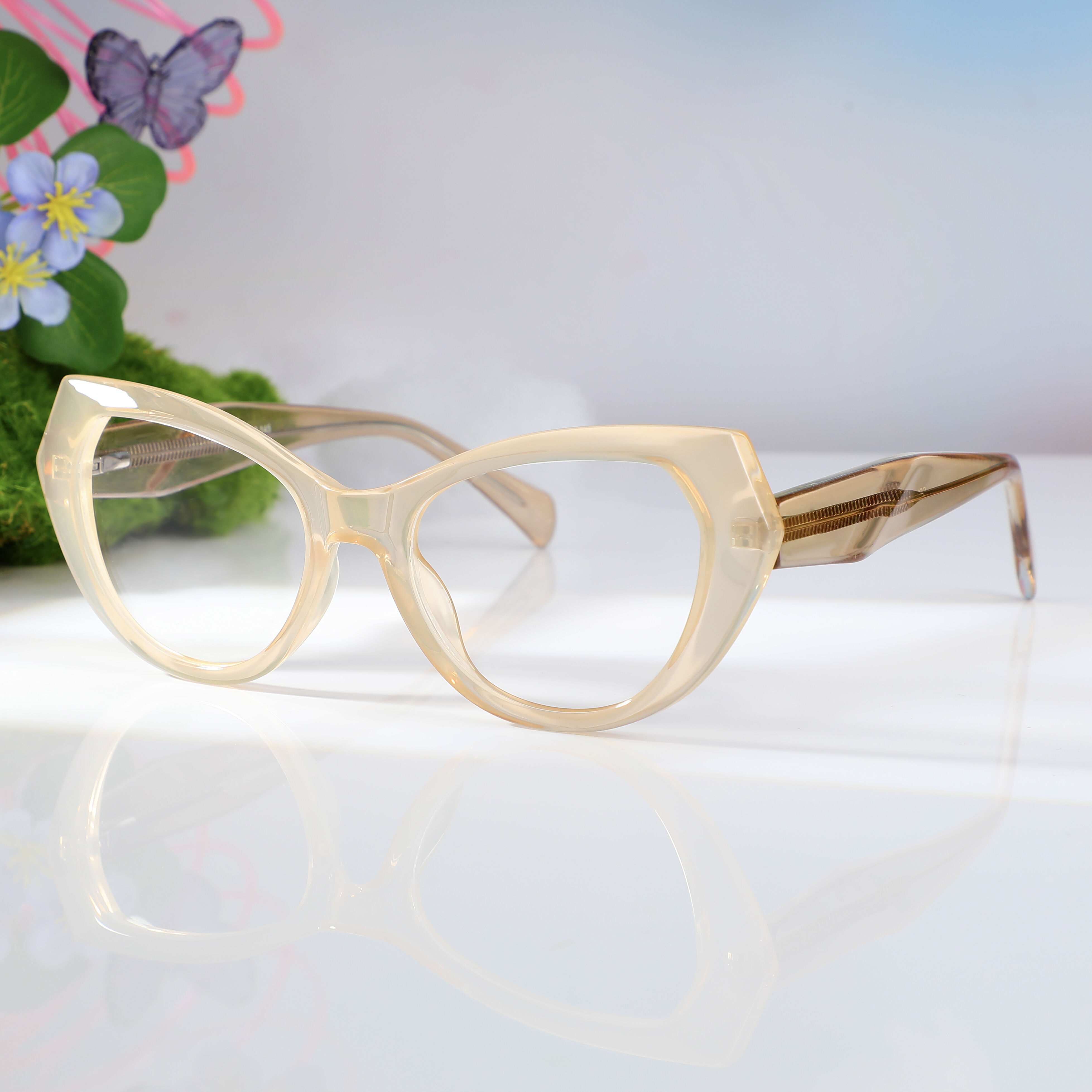 Hermosa Cat Eye Champagne Brille