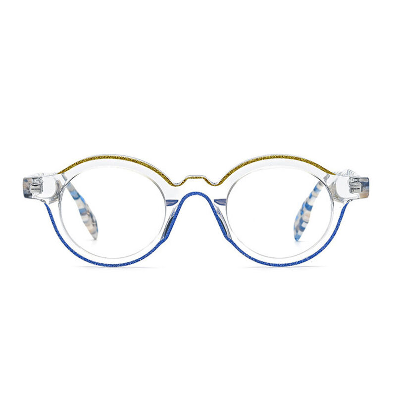 Dinah Round Blue Glasses