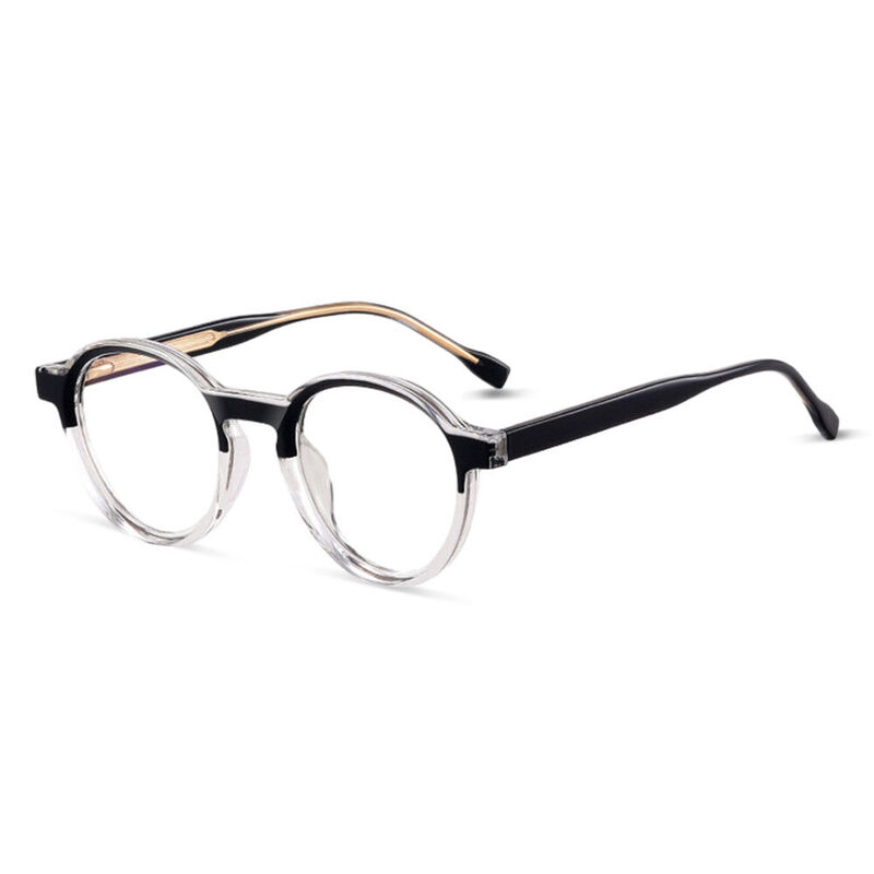 Cissie Round Black Clear Glasses - Aoolia.com