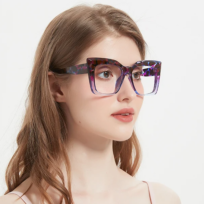 Weboi Cat Eye Purple Glasses