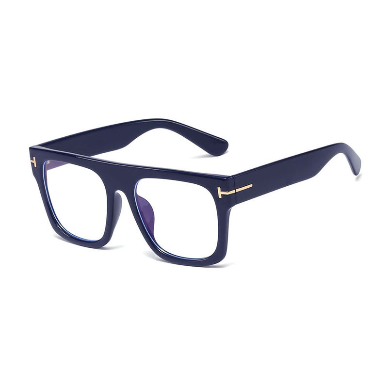 Vibrant Quadratische Blaue Brille