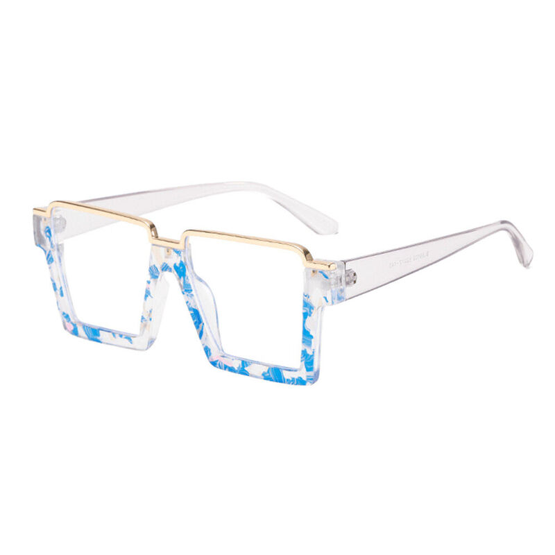 Olga Square Blue Glasses
