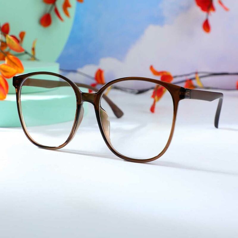 Evangeline Square Brown Glasses