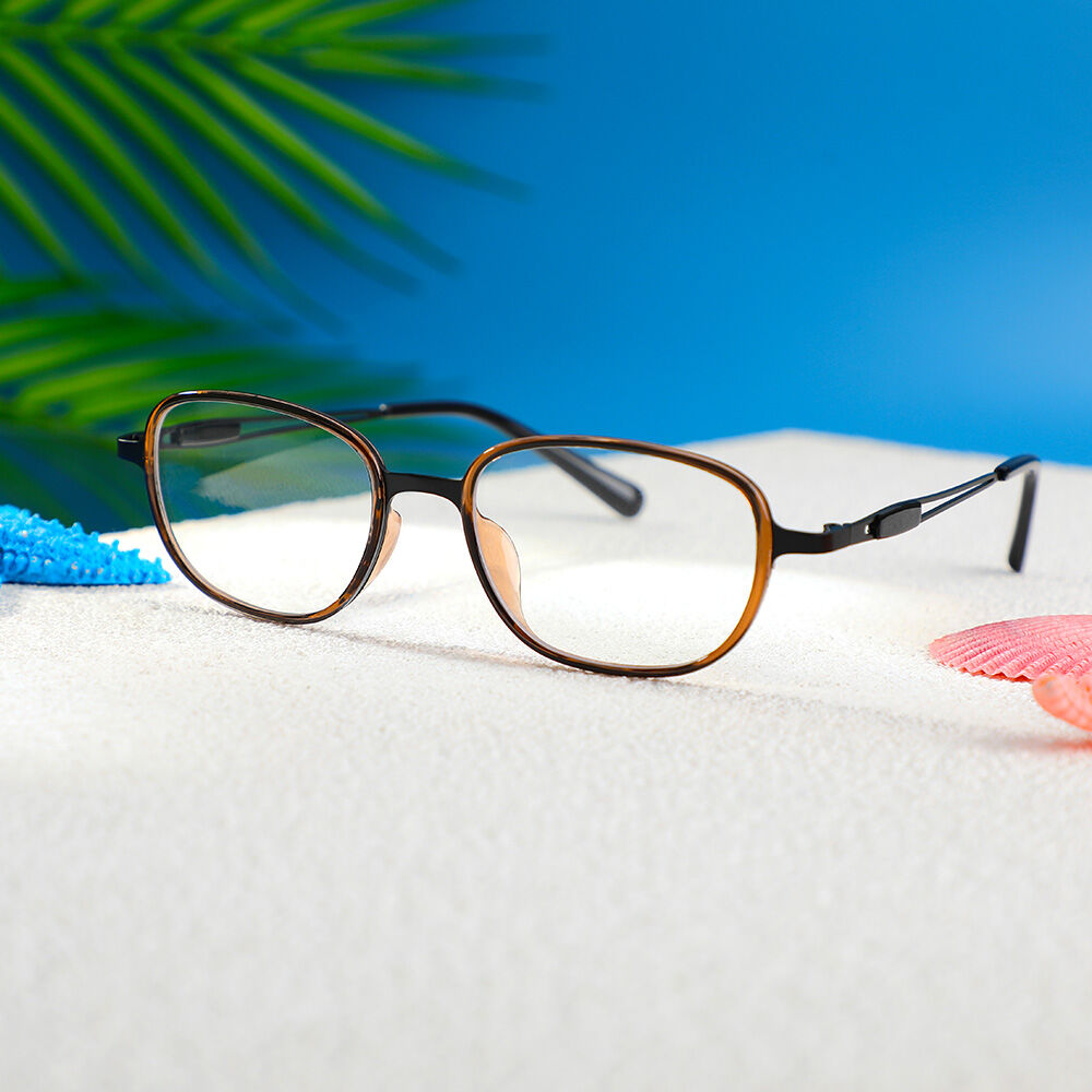 Marjorie Rechteckige Braune Brille