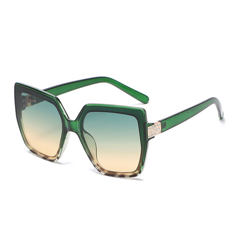 Romy Geometric Green Sunglasses