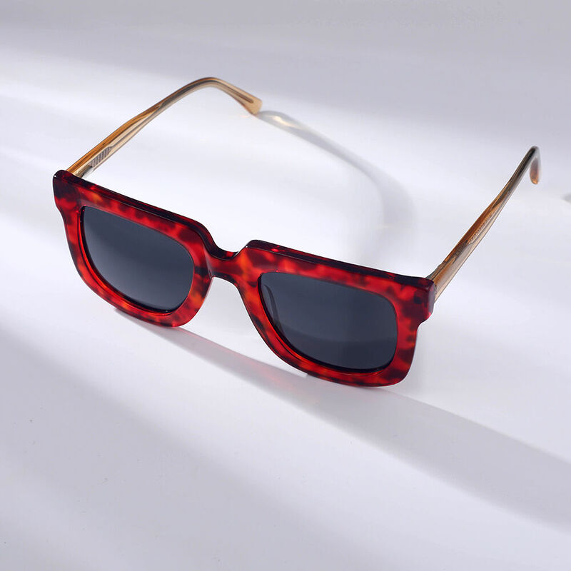 Lacman Square Red/Yellow Sunglasses