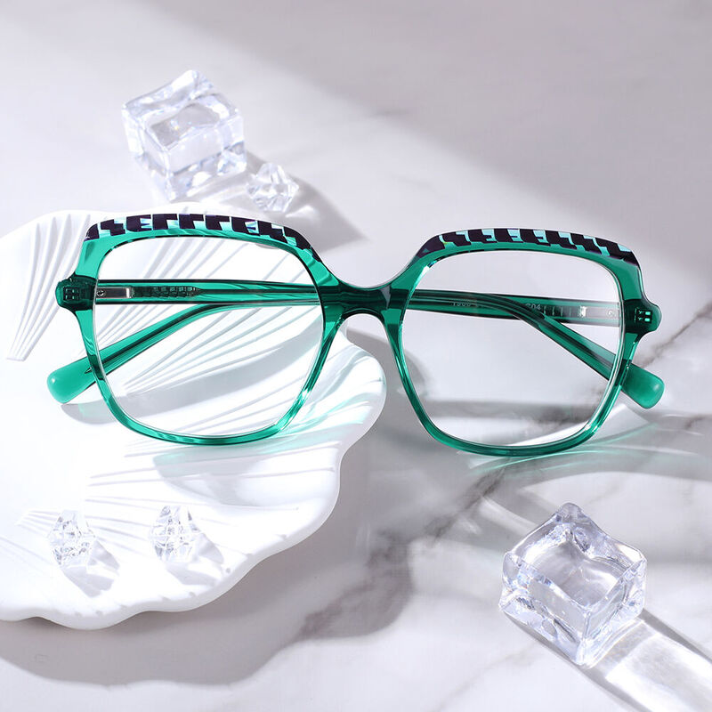 Tyler Square Green Glasses