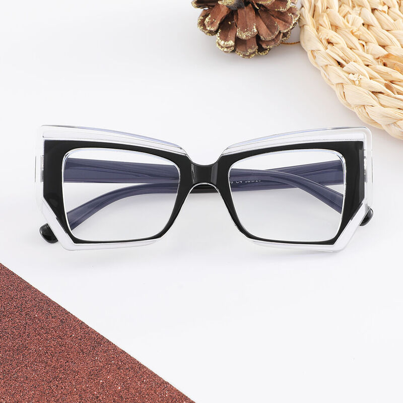 Wandy Cat Eye Black Clear Glasses