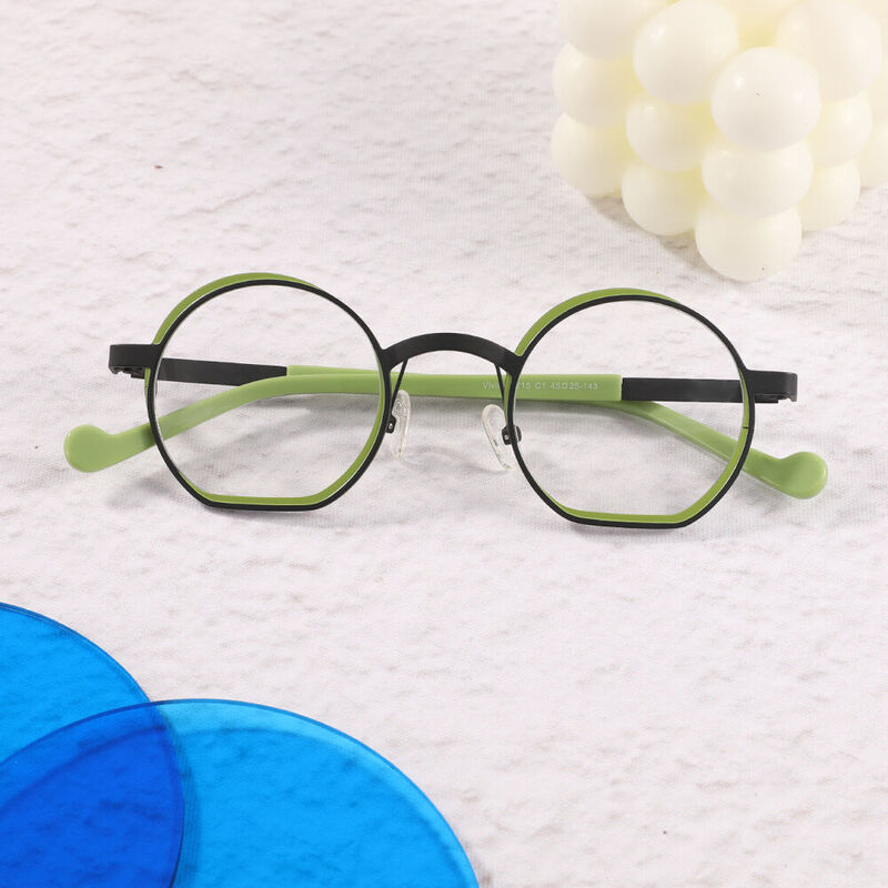 Jaxon Round Green Glasses