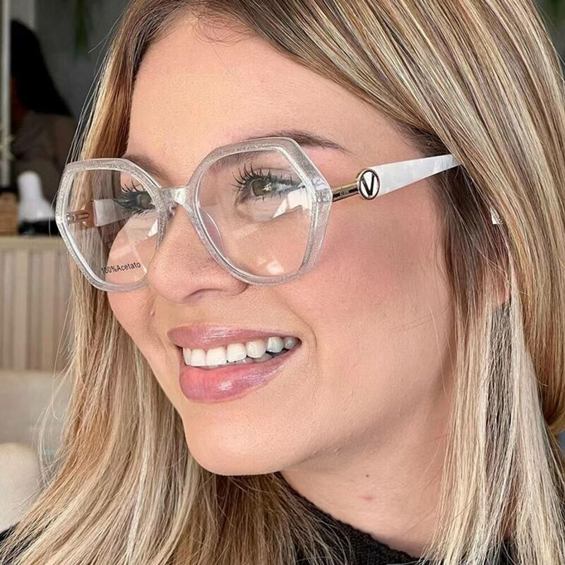 Claro Geometric Clear Glasses