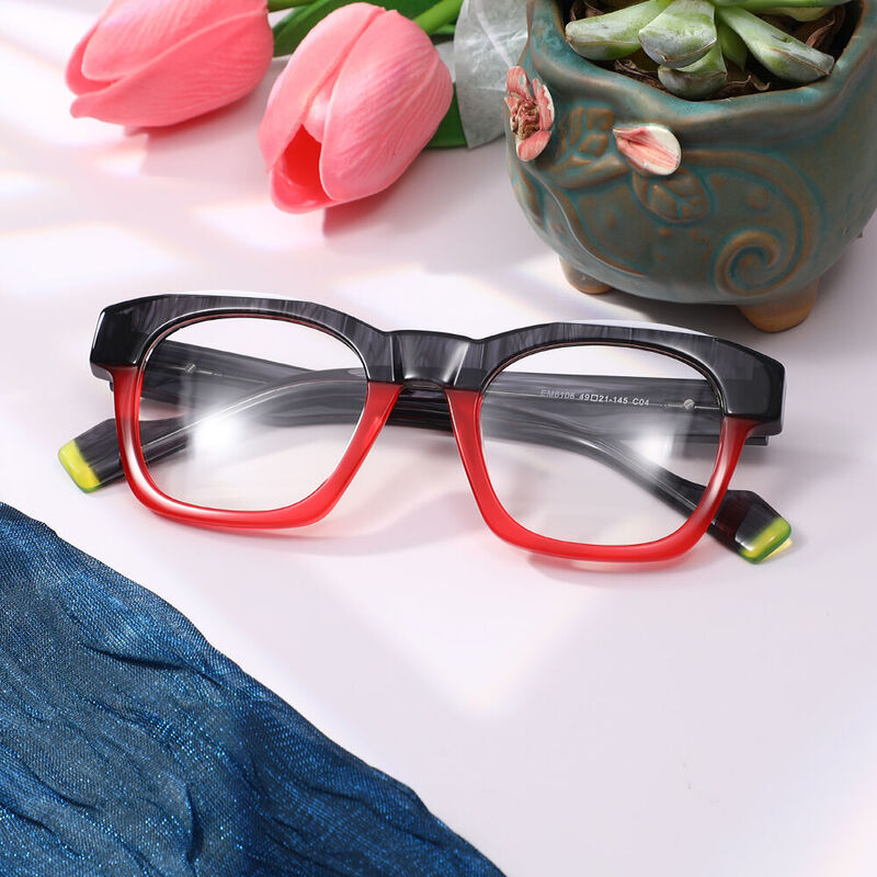 Ivasa Square Black Glasses