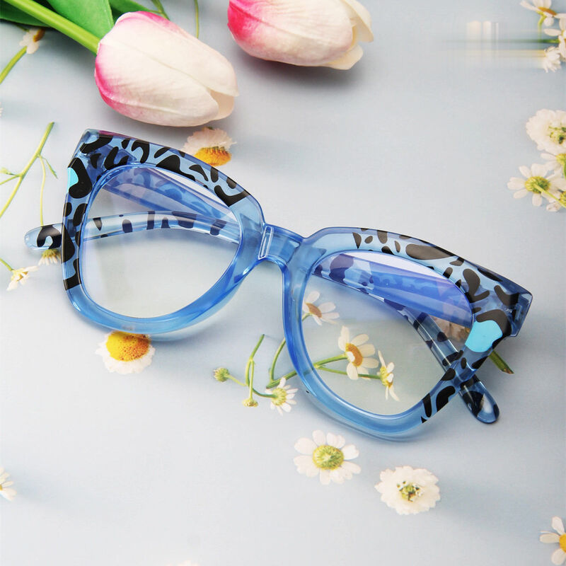 Lamb Cat Eye Blue Glasses