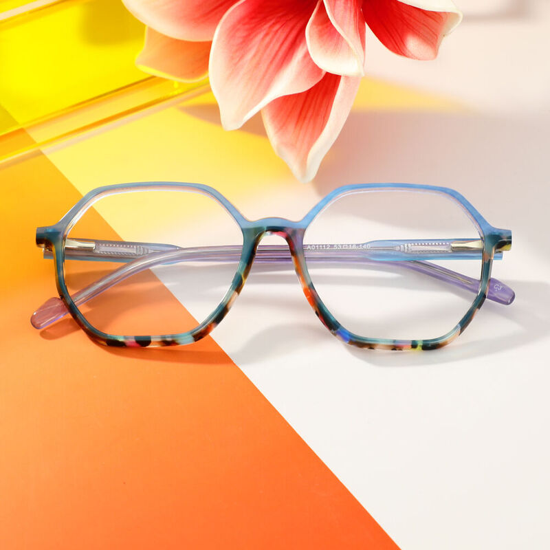 Zora Geometrische Blaue Brille