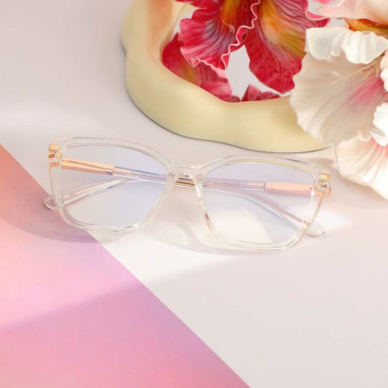 Flora Cat Eye Clear Glasses