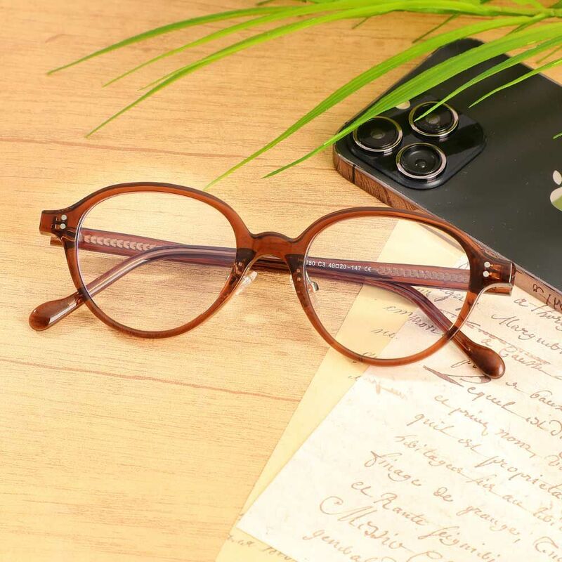 Nicholas Oval Brown Glasses