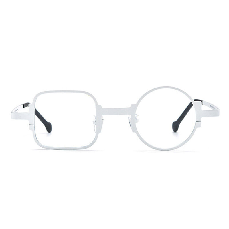 Stella Square Round White Glasses