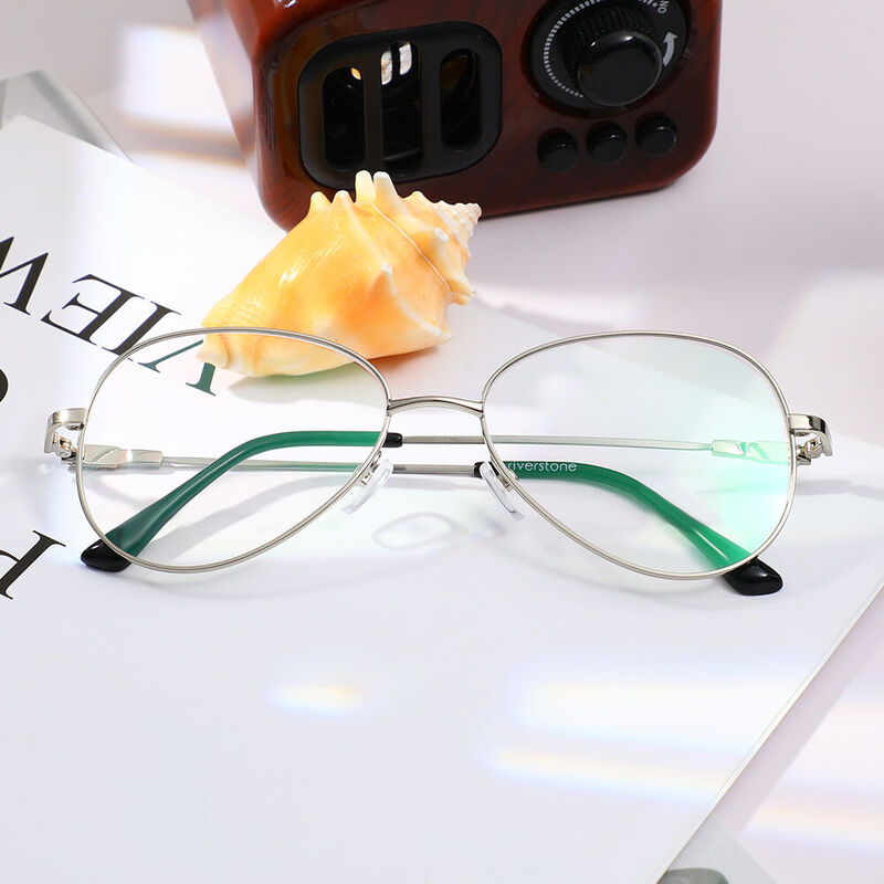 Hutt Aviator Silver Glasses