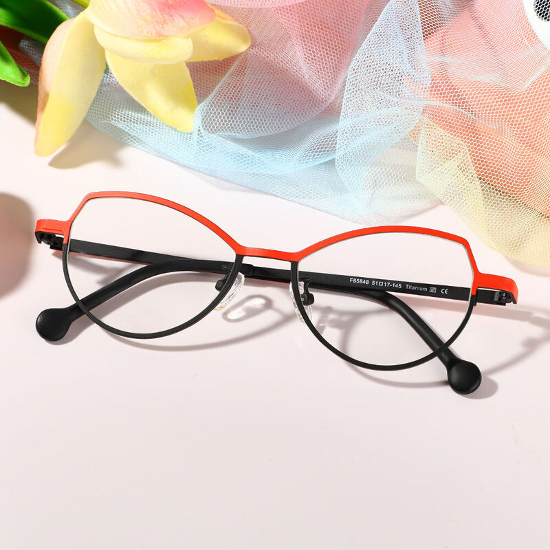 Newman Cat Eye Red Glasses