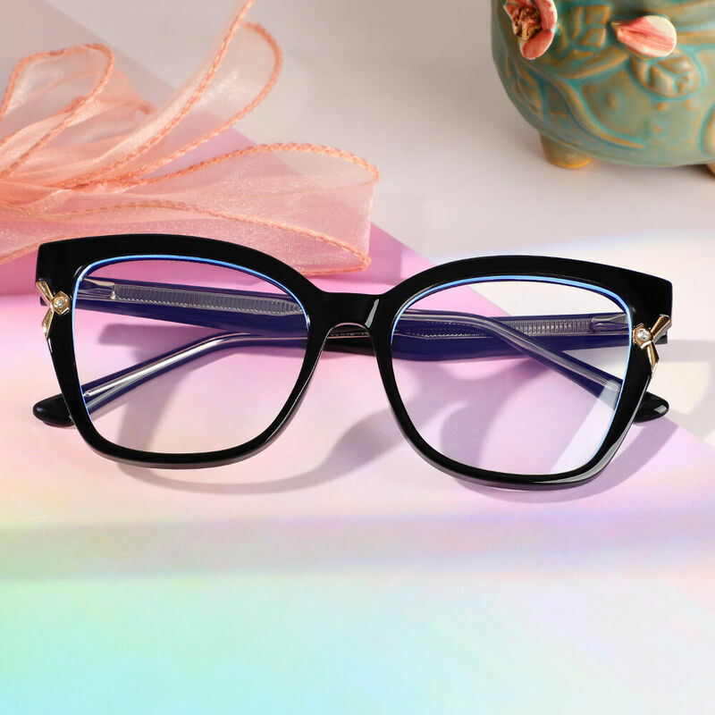Steeln Cat Eye Black Glasses