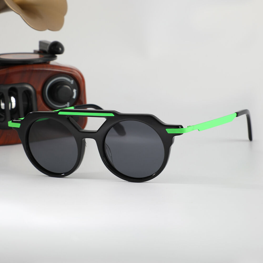 Justine Aviator Black Sunglasses