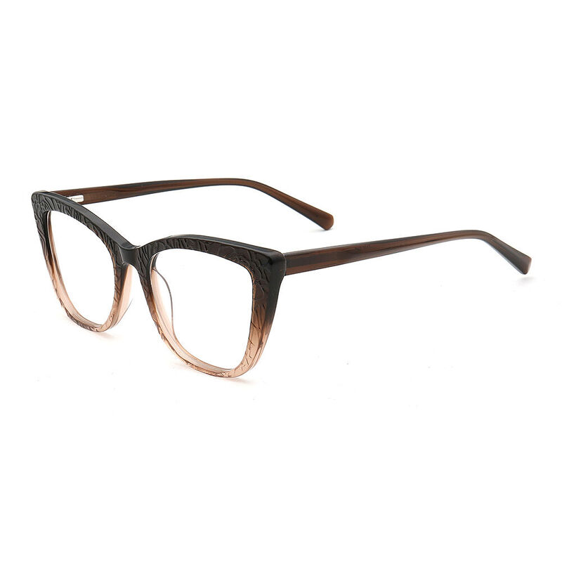 Swerve Cat Eye Brown Glasses